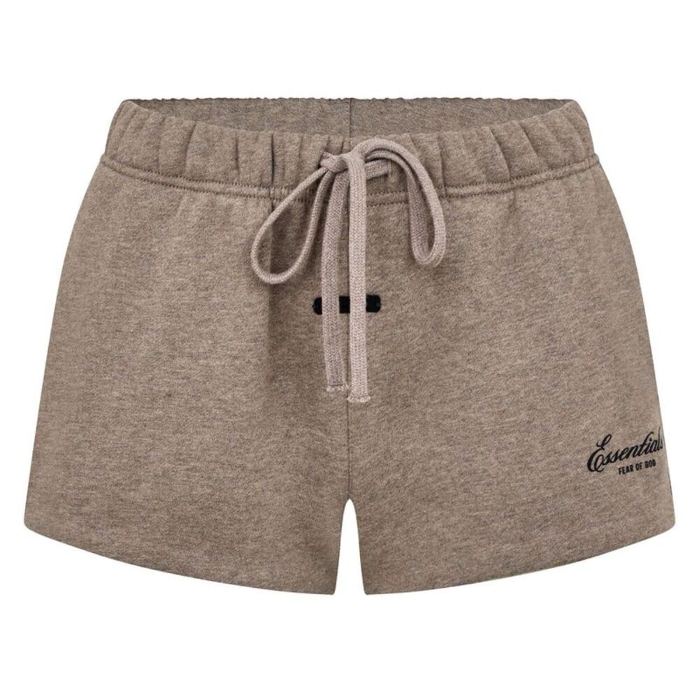 Fear Of God Essentials Womens/Ladies Fleece Logo Printed Running Shorts / Brown